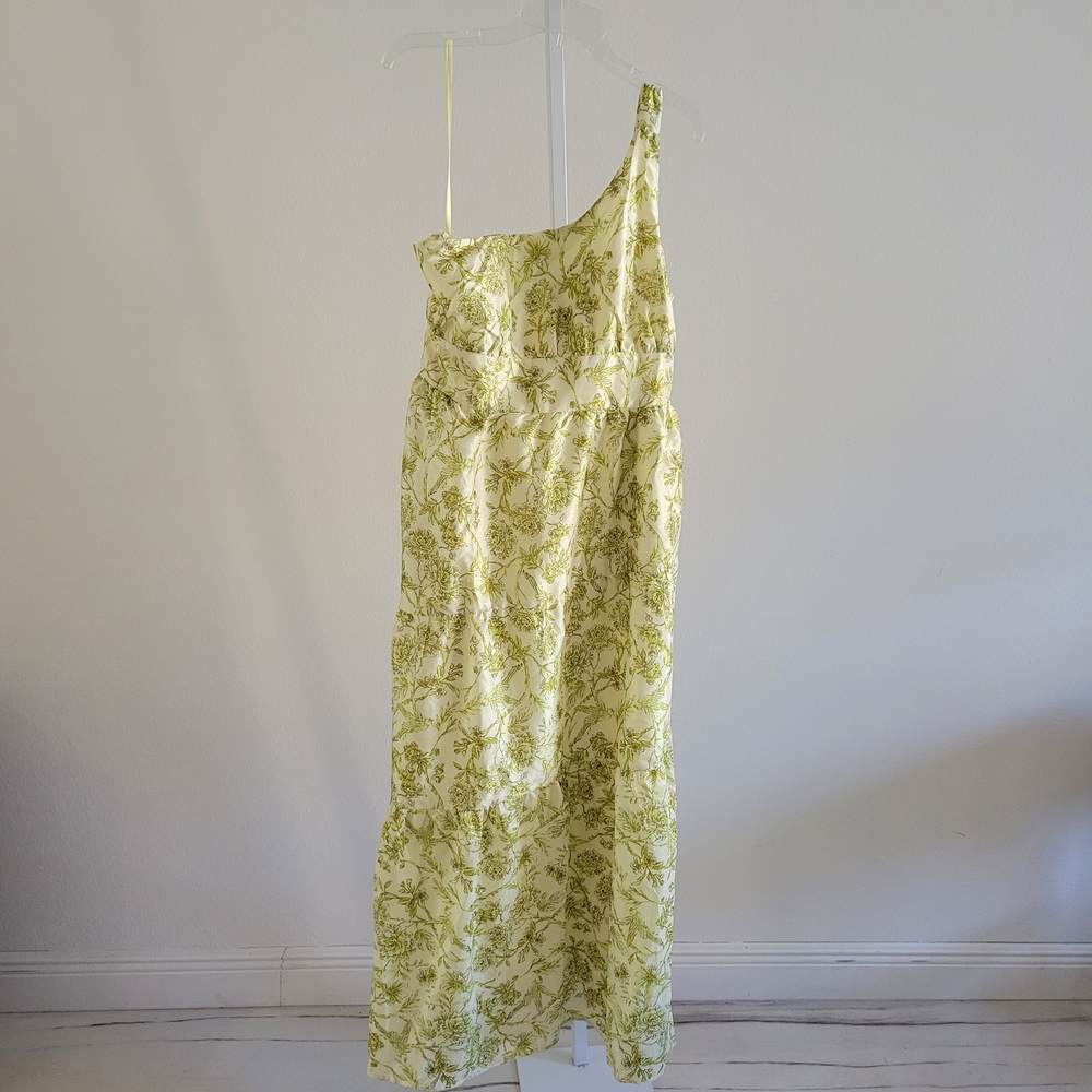 Hutch One-Shoulder Floral Maxi Dress in Green
